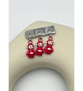 Çelik Silver Kırmızı Teletabi Sallantılı Nomi Charm - 25crm53