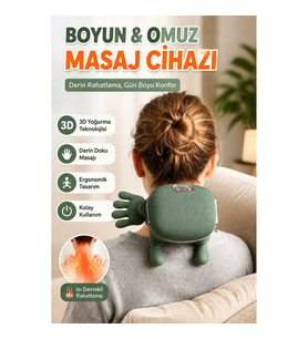 3D Yoğurma Teknolojili Boyun ve Omuz Masaj Cihazı Ergonomik Derin Rahatlatıcı