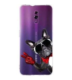 PrintiFy Reno 4  ile Uyumlu 1mm Slim Fit Köpek 2 050e Baskılı Şeffaf  Kılıf