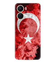Vivo Y16 Kılıf Resimli Desenli Baskılı Silikon Şanlı Türk Bayrağı 1315