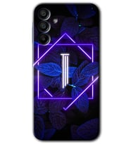 Galaxy A15 Kılıf HD Desen Baskılı Kılıf - Dark Neon Yaprak I Harfi