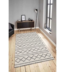 Dijital Baskılı Yıkanabilir Kaymaz Modern Renkli Salon Halısı Mutfak Halısı Yolluk ND-HY-1040 (Krem)