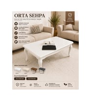 Başaran Concept Lake Boyalı Beyaz Orta Sehpa 60x100