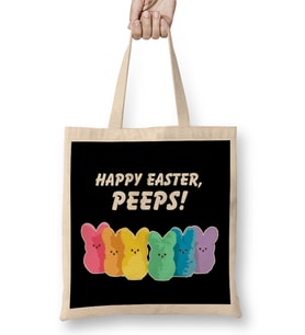 Happy Easter Peeps Bez Çanta Uzun Saplı