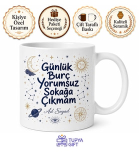 Günlük Burç Yorumsuz Sokağa Çıkmayan Astroloji Delisi Kupa Bardak Hediye