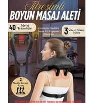 Titreşimli Şarjlı Boyun Askılı Masaj Aleti Omuz Kulunç Ağrı Isıtmalı Sıcak Kompres Ovmalı Cihazı