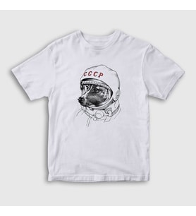 Presmono Unisex Çocuk Beyaz Laika Space Traveler Cccp T-Shirt 405479tt
