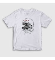 Presmono Unisex Çocuk Beyaz Laika Space Traveler Cccp T-Shirt 405479tt