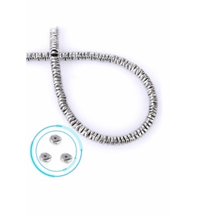 Hematit Doğal Taş Parlak Gümüş Rondela Kesim 6x1mm Dizi [AA]