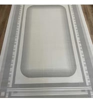 Hoom Rugs Gusto 1212A Gri Krem Modern Halı Mikrofiber Polyester Hav Vermez Spor Saçaklı Halı (Koyu Gri - Krem)