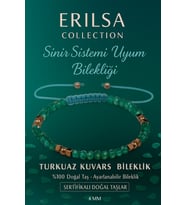Sertifikalı Sinir Sistemi Uyum Enerji Bilekliği - Turkuaz Kuvars Terahertz Doğal Taş 4mm (Çok Renkli)