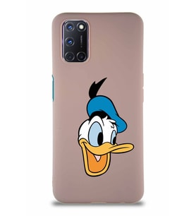 Oppo A72 Soft Premier Kapak Donald Duck-A Tasarımlı Silikon Kılıf - Pudra (Şeffaf)