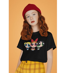 Power Puff Girls Baskılı Unisex Çizgi Film Çocuk Tişört (1-12 Yaş)
