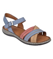 Castle Black Hakiki Deri Comfort Kadın Sandalet CB-22382 MAVİ MULTİ