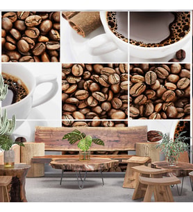 Kahve Çekirdeği Cafe Duvar Kağıdı Baskı