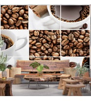 Kahve Çekirdeği Cafe Duvar Kağıdı Baskı