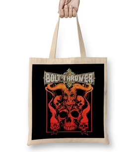 Bolt Thrower Logo 09 Bez Çanta Uzun Saplı