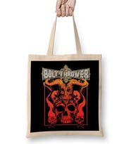 Bolt Thrower Logo 09 Bez Çanta Uzun Saplı