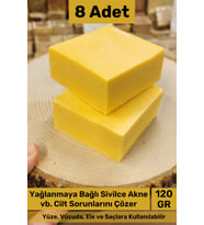 #sabun %100 Doğal Güzel Kokulu El Yüz Saç Cilt Vücut Orijinal Bitkisel Kayısı Sabunu 120g - 8 Adet