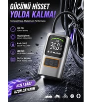 150PSI 3600mAh Dijital Taşınabilir Araç Hava Kompresörü Powerbank Led ışıklı Lastik Şişirme Pompası