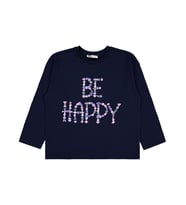 Civil Girls Be Happy Baskılı 6-9 Yaş Sweatshirt - Lacivert