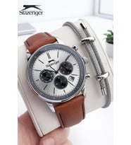 Slazenger Deri Kordon İç Fonksiyonları Aktif 10 Atm Suya Dayanıklı Erkek Kol Saati ESL.9.2539.X1