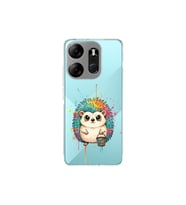 Tecno Spark Go 2023 ile Uyumlu Splash Kirpi Tasarımlı Şeffaf Silikon Kılıf