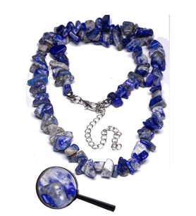 Sertifikalı Kırık Taşlı Aaa+ Lapis Lazuli Taşı Doğal Taş Kolye (Çok Renkli)