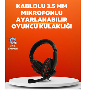 Stereo Kırmızıkulaklığı Yumuşak Pedli Mikrofonlu