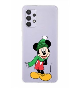 Samsung Galaxy A13  Kapak Mickey Mouse Tasarımlı Şeffaf Silikon Kılıf