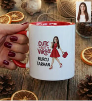 Kişiye Özel Karikatürlü Cute But Virgo Başak Burcu Kupa Bardak Doğum Günü Hediyesi