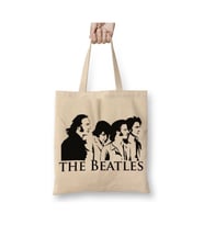 The Beatles 01 Beyaz Bez Çanta Uzun Saplı Alışveriş Çantası Plaj Çantası