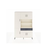 Arges Dolap 10 Raflı Tek Çekmeceli 6 Kapaklı 132x30x195 Aytaşı-Aytaşı/Antrasit