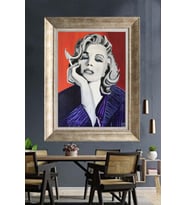 Tablore Marilyn Monroe Portre Yağlı Boya Görünümlü Çerçeveli Tablo Pop Art Duvar Dekoru Salon Tablosu