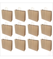Büküm Saplı Kraft Çanta 40 x 44 x 13 cm, Natürel - 12 Adet (STD)