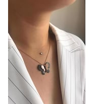 Rose Kaplama Gösterişli Kelebek Gümüş kolye (Karışık)
