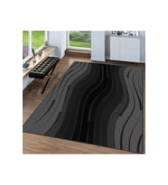 Rovigo Home Dijital Baskı Yıkanabilir Kaymaz Taban Salon Halısı RVG0087-SD914 (Siyah)