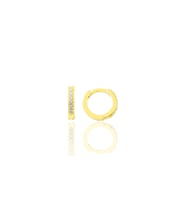 Gümüş altın yaldızlı zirkon taşlı 9 mm halka küpe Tragus Piercing Helix Kıkırdak Küpesi