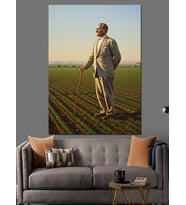 Mustafa Kemal Atatürk Tarlada Dekoratif Kanvas - Mdf Ahşap Tablo