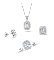 Silverfoni Baget Bayan zirkon taşlı gümüş mini set
