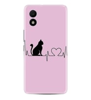 TCL 303 Kılıf Resimli Desenli Baskılı Silikon Pink Cat Heart 1303
