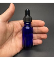20Ml Mavi Cam Damlalıklı Şişe , Siyah Plastik Kapak , 20 Cc Mavi Cam Damlalıklı Şişe x 6 Adet