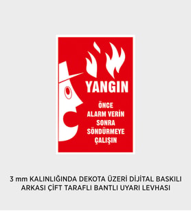 YANGIN ÖNCE ALARM VERİN 25X37 CM
