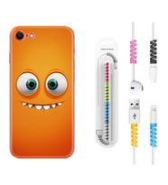 Apple iPhone 5 6 7 8 Plus Se XR Kılıf Kablo Koruma Spiral Silikon Dişlek 1615