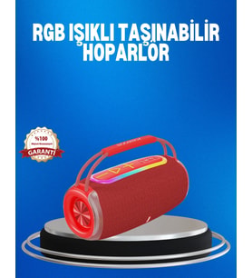 RGB LED Işıklı 20W Taşınabilir Hoparlör Bluetooth 5.3 + Type-C Şarj