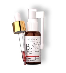 VOOP Vitamin B12 Methylcobalamin 1000 mg Sprey-Damla 10 ml