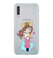 Samsung Galaxy A50s  Kamera Korumalı  Kapak Vespagirl Tasarımlı  Şeffaf Kılıf