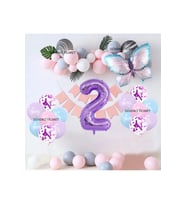 MOR RAKAMLI KELEBEK FOLYOLU BALON SET