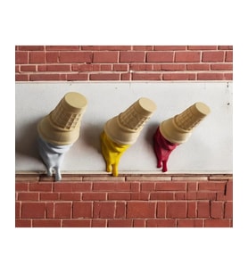 Dekoratif Külah Askı Sarı Kırmızı Kahve 3'lü Set Takım 11 x 7 Cm