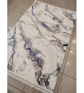 LİNEA HALI OLİVYA 25232 KREM MAVİ MODERN SALON HALISI 160X230 CM